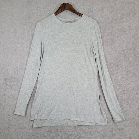 Athleta Womens XS Long Sleeve Light Gray Modal Blend  Top - Picture 1 of 7